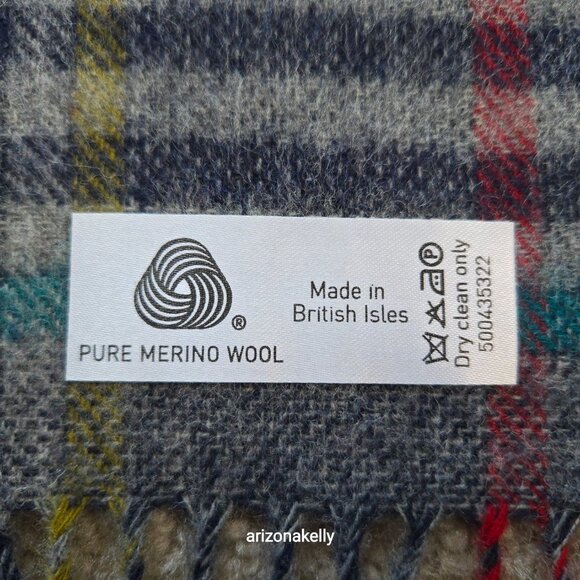 NWOT Merino Wool Scarf James Pringle Weavers Colorful Plaid - Picture 6 of 7